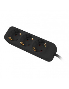 Regleta lanberg 3 tomas schuko negra