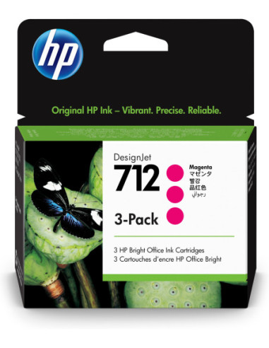 Pack 3 cartuchos hp 712 designjet