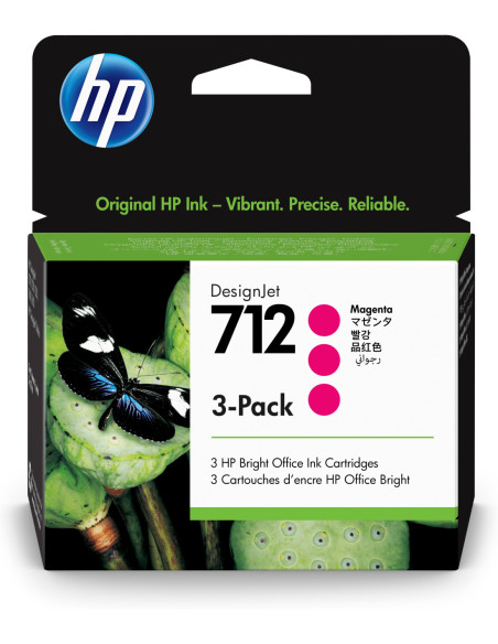 Pack 3 cartuchos hp 712 designjet