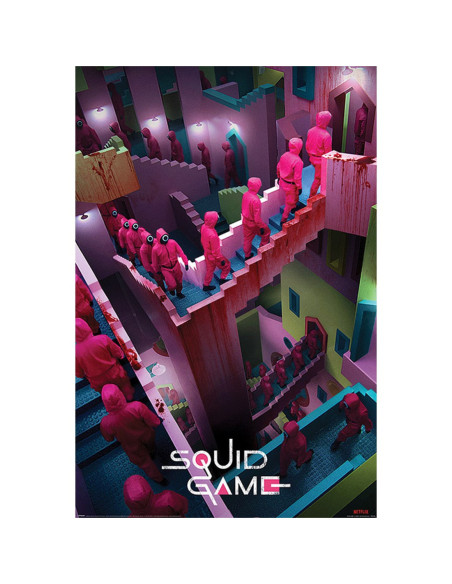 Poster el juego del calamar escaleras