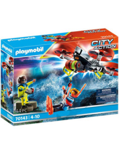 Rescate maritimo: buzo con dron rescate