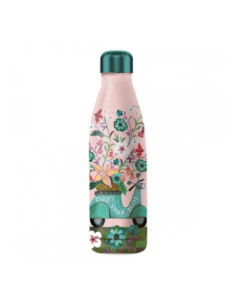 Botella isotermica enesco rosa estampado flores