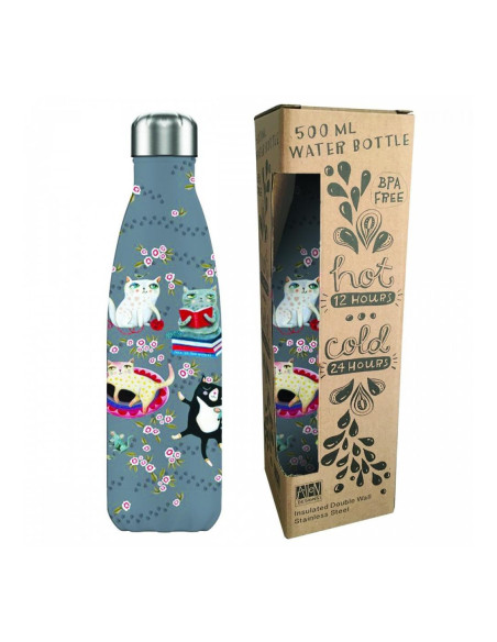 Botella isotermica enesco black crazy cats