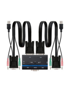 Conmutador kvm nanocable vga usb 1u - 2pc+cable