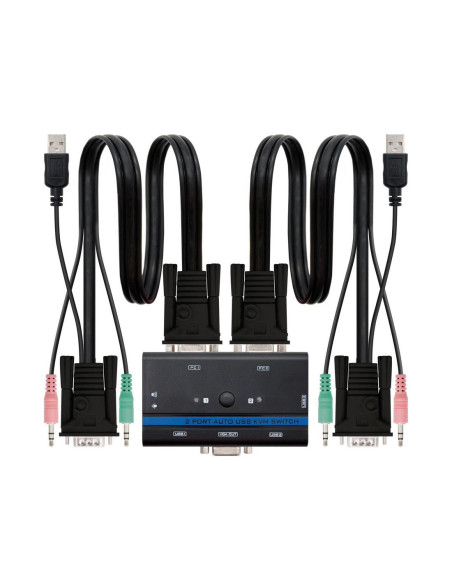Conmutador kvm nanocable vga usb 1u - 2pc+cable