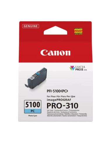 Cartucho tinta canon pfi - 5100pc cian photo