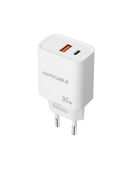 Cargador nanocable usb - c pd + usb - a