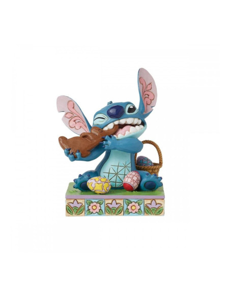 Figura enesco diseny stitch comiendo conejo