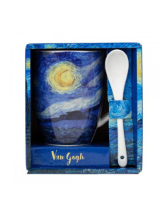 Taza con cuchara enesco noche estrellada