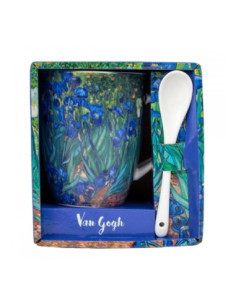 Taza con cuchara enesco los lirios