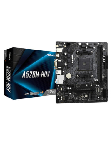 Placa base asrock am4 a520m - hdv m - atx