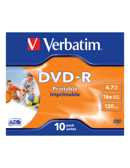 Verbatim dvd - r 4.7gb 16x tarrina 10uds