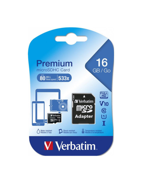 Tarjeta memoria micro sd verbatim 16gb