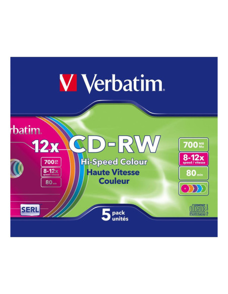 Verbatim cd - rw 700mb 8x - 10x tarrina 5