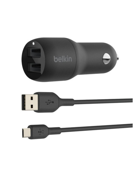 Cargador coche belkin ccb001btbk 24w 2x