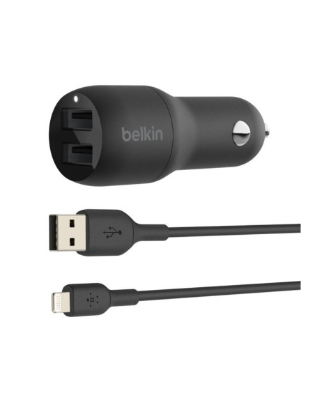 Cargador coche belkin ccd001bt1mbk 24w 2x