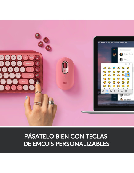 Teclado logitech pop keys heartbreaker rosa