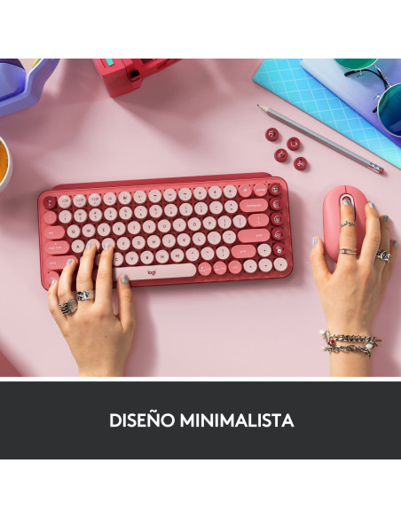 Teclado logitech pop keys heartbreaker rosa