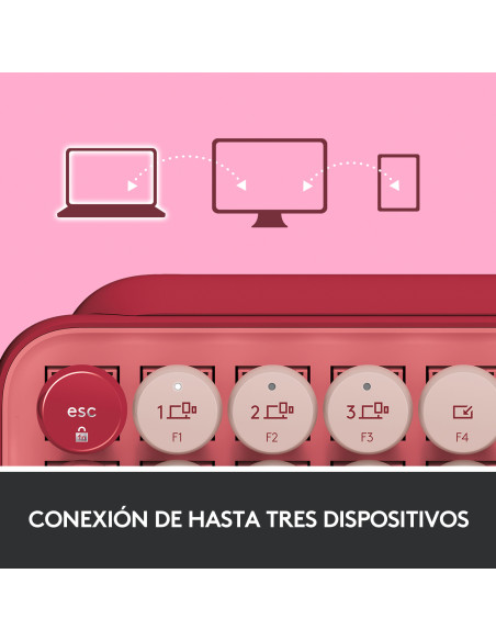 Teclado logitech pop keys heartbreaker rosa