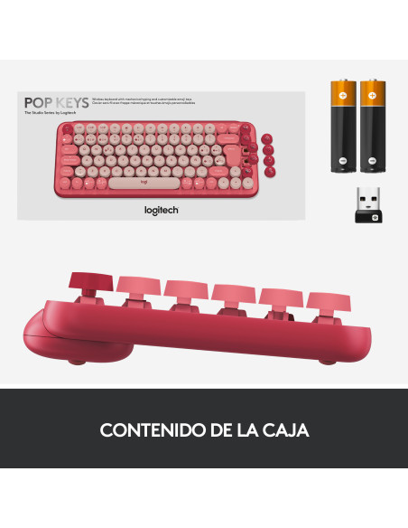 Teclado logitech pop keys heartbreaker rosa