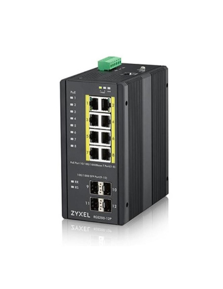 Switch 12 puertos industrial zyxel rgs200 - 12p - zz0101f