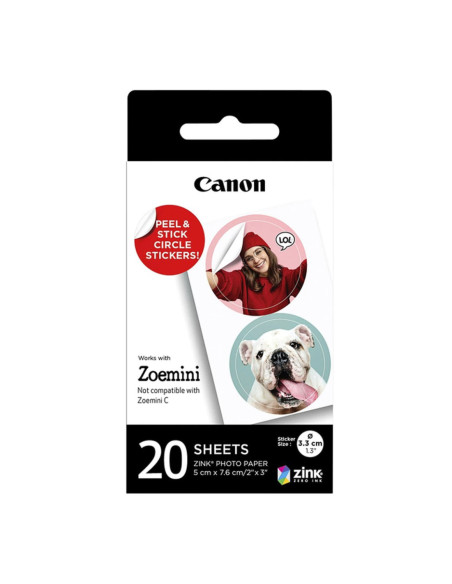 Papel fotografico canon zinkpaper zp2030 - 2c - 20 pegatinas