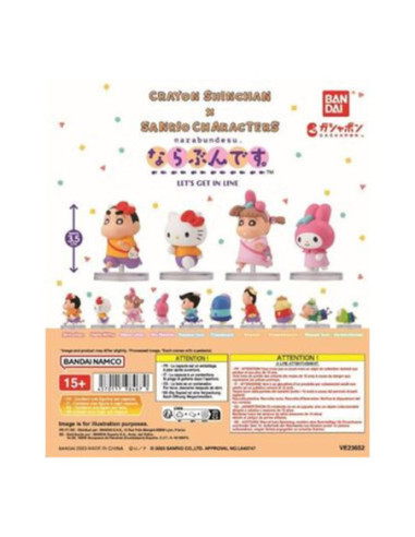 Surtido bandai gashapon shinchan x sanrio