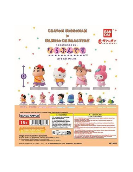 Surtido bandai gashapon shinchan x sanrio