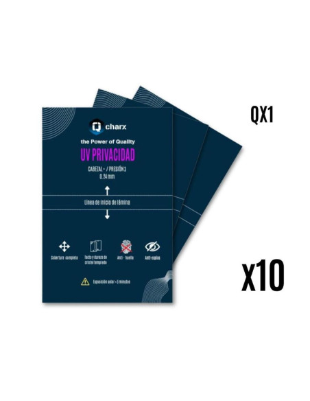 Laminas fijacion qcharx ultravioleta hd privacidad