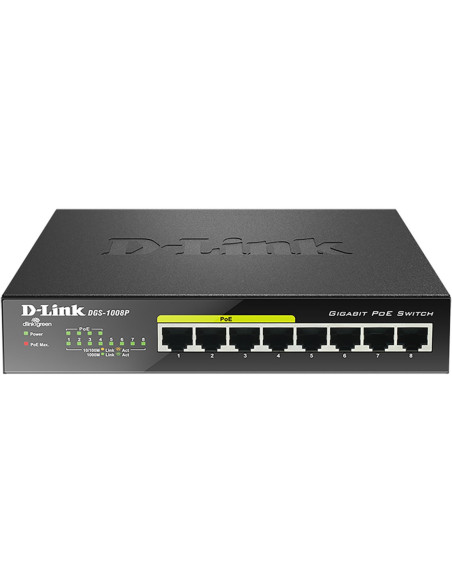 Switch 8 puertos gigabit poe d - link
