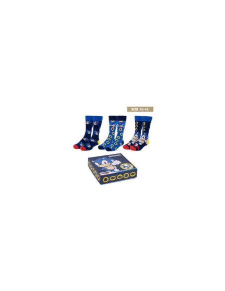 Pack calcetines 3 piezas sonic talla