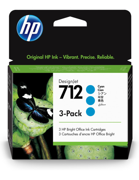 Pack 3 cartuchos hp 712 designjet