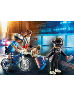 Playmobil ciudad bici policial persecucion del