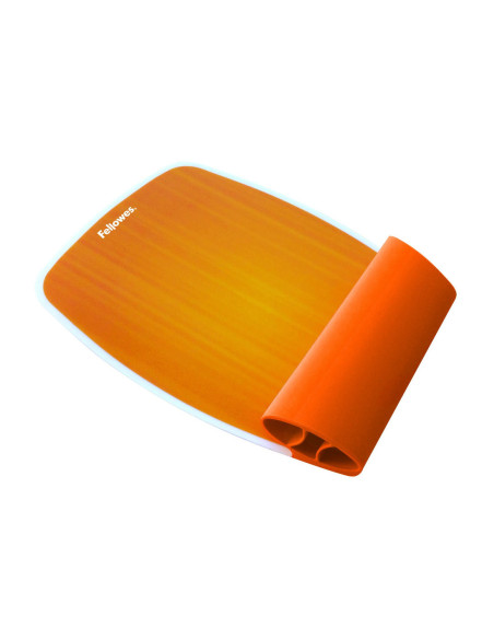 Alfombrilla reposamuñecas flexible fellowes naranja base