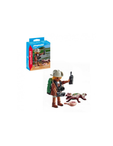 Playmobil investigador con caimán