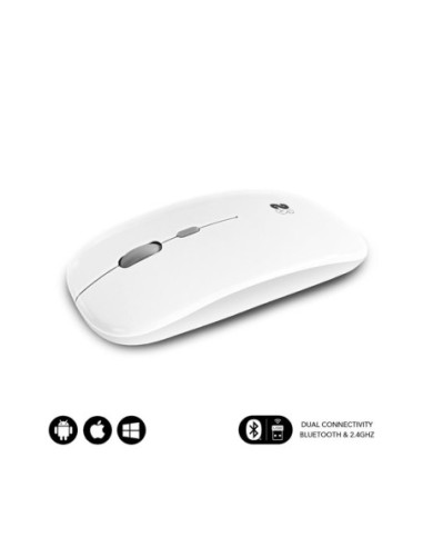 Raton inalambrico subblim dual flat blanco