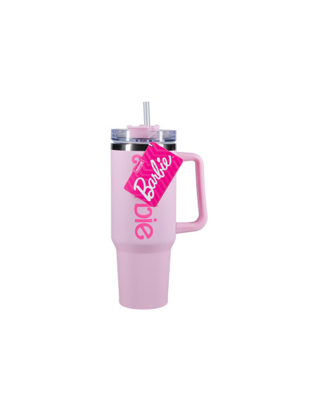 Vaso termo con pajita paladone barbie
