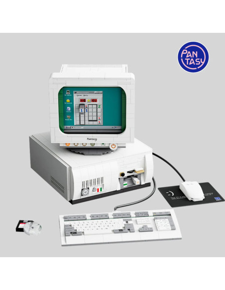 Maqueta retro computer set construccion joyside