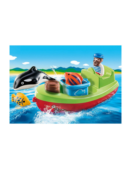Playmobil 1.2.3 pescador con bote