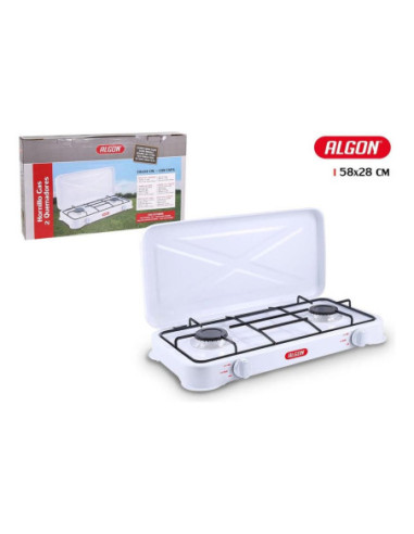 Hornillo 2 fuegos gas c tapa
