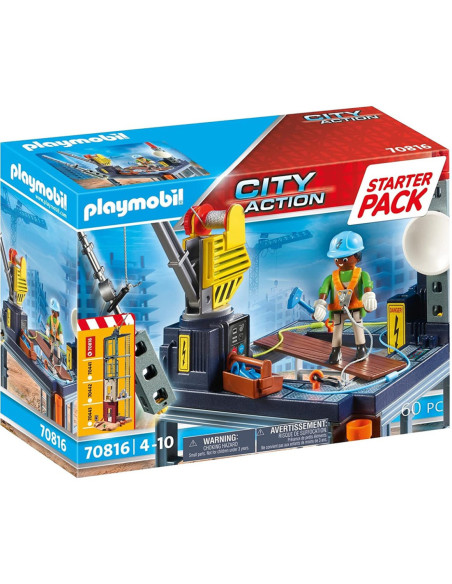 Playmobil starter pack construccion con grua