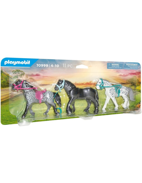 Playmobil 3 caballos: frison knabstrupper &