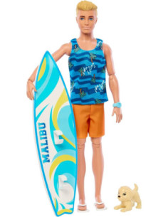 Muñeco barbie mattel ken tabla surf