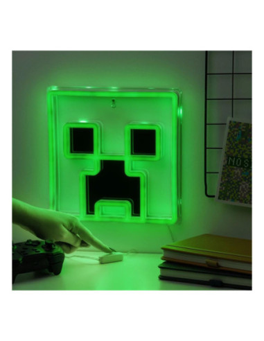 Lámpara pared paladone minecraft creeper luz