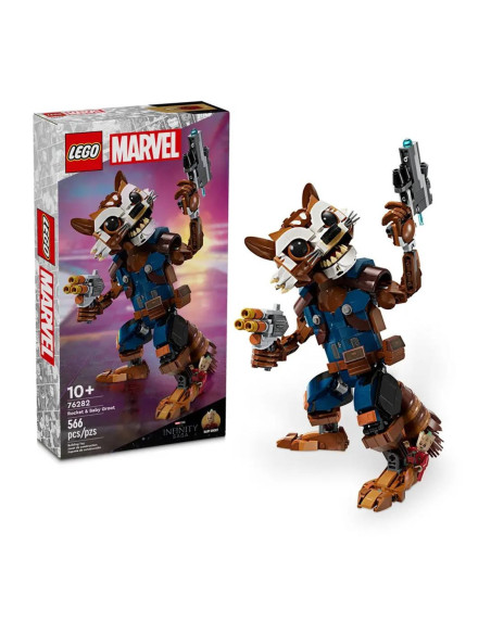 Lego marvel rocket y bebe groot