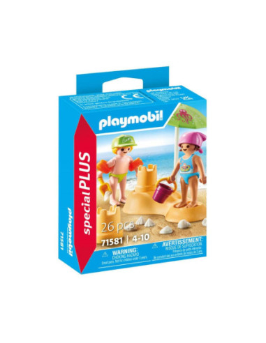 Playmobil niños con castillo arena