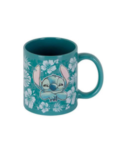 Taza karactermania disney stitch flores azules