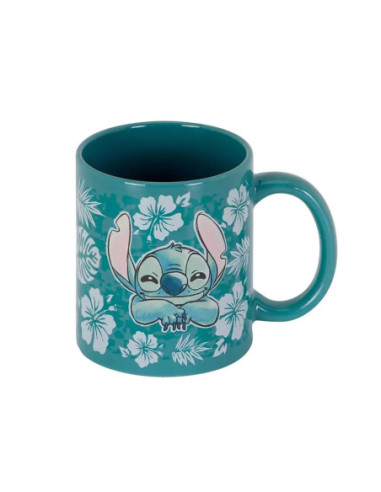 Taza karactermania disney stitch flores azules