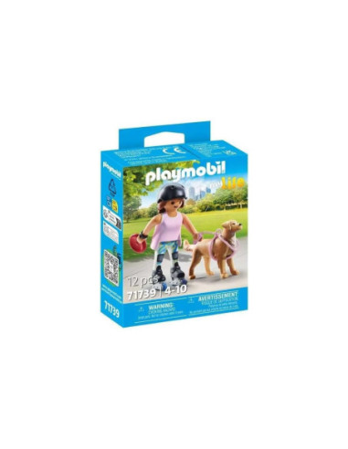 Playmobil patinadora con retriever
