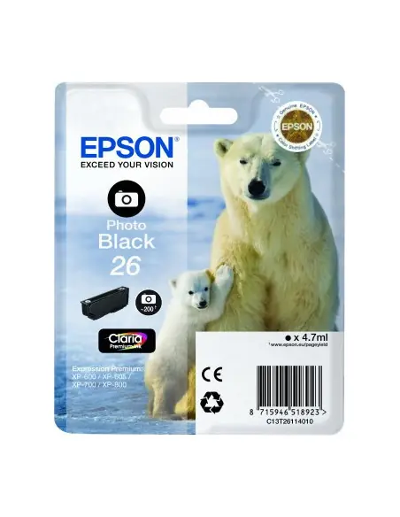 Cartucho tinta epson t261140 negro photo